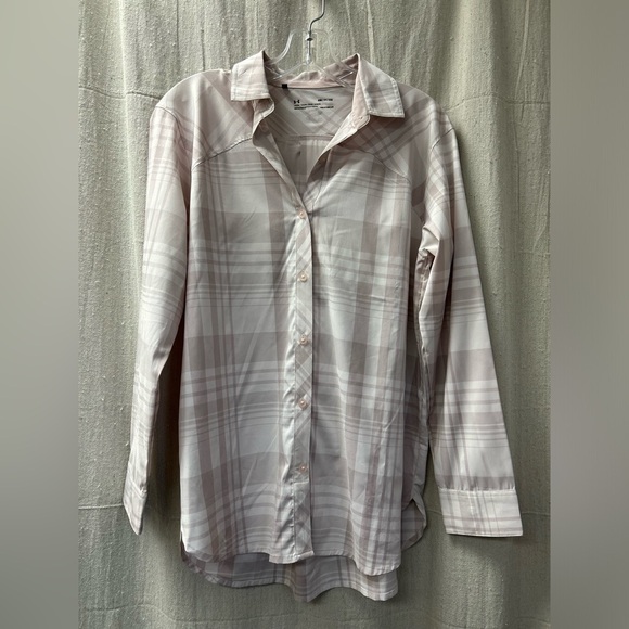 UNDER ARMOUR /WOMENS HIGH TIDE PLAID LONG-SLEEVE T-SHIRT/LOOOSE HEATGEAR/ size S - Picture 3 of 10